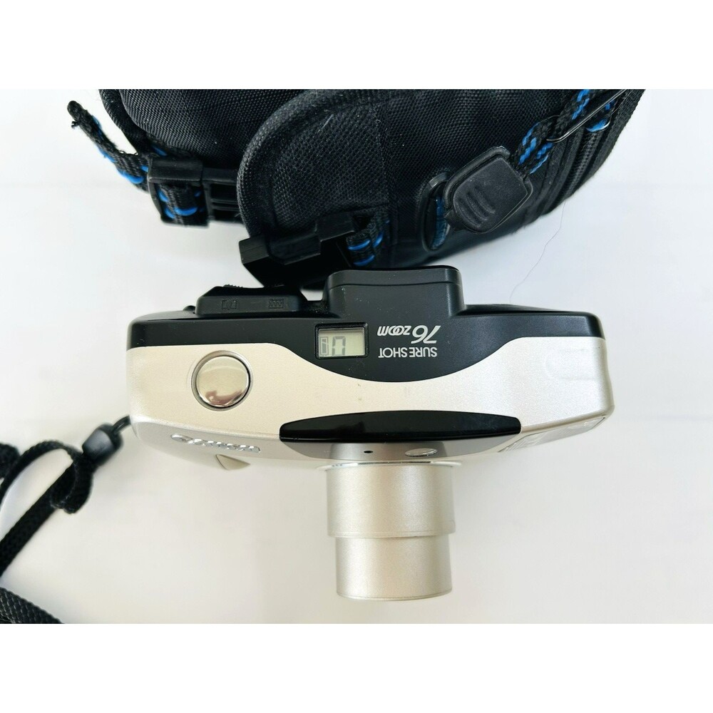Canon Sure Shot 76 Zoom 35mm Camera SAF Point & Shoot Film Flash Tested & Works - Picture 2 of 7
